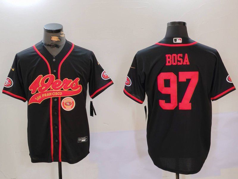 Men San Francisco 49ers #97 Bosa Black gold Joint Name 2024 Nike Limited NFL Jersey style 3